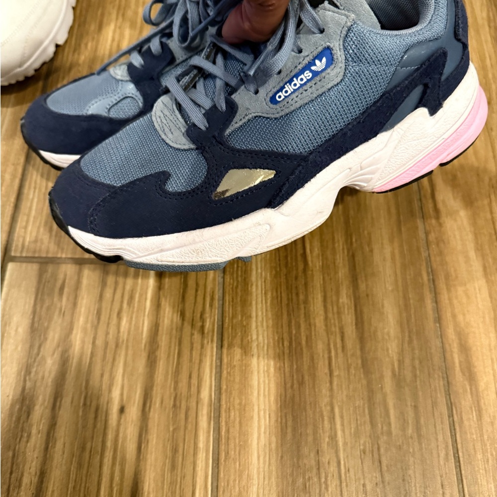 Adidas Navy and Light Blue Sneakers